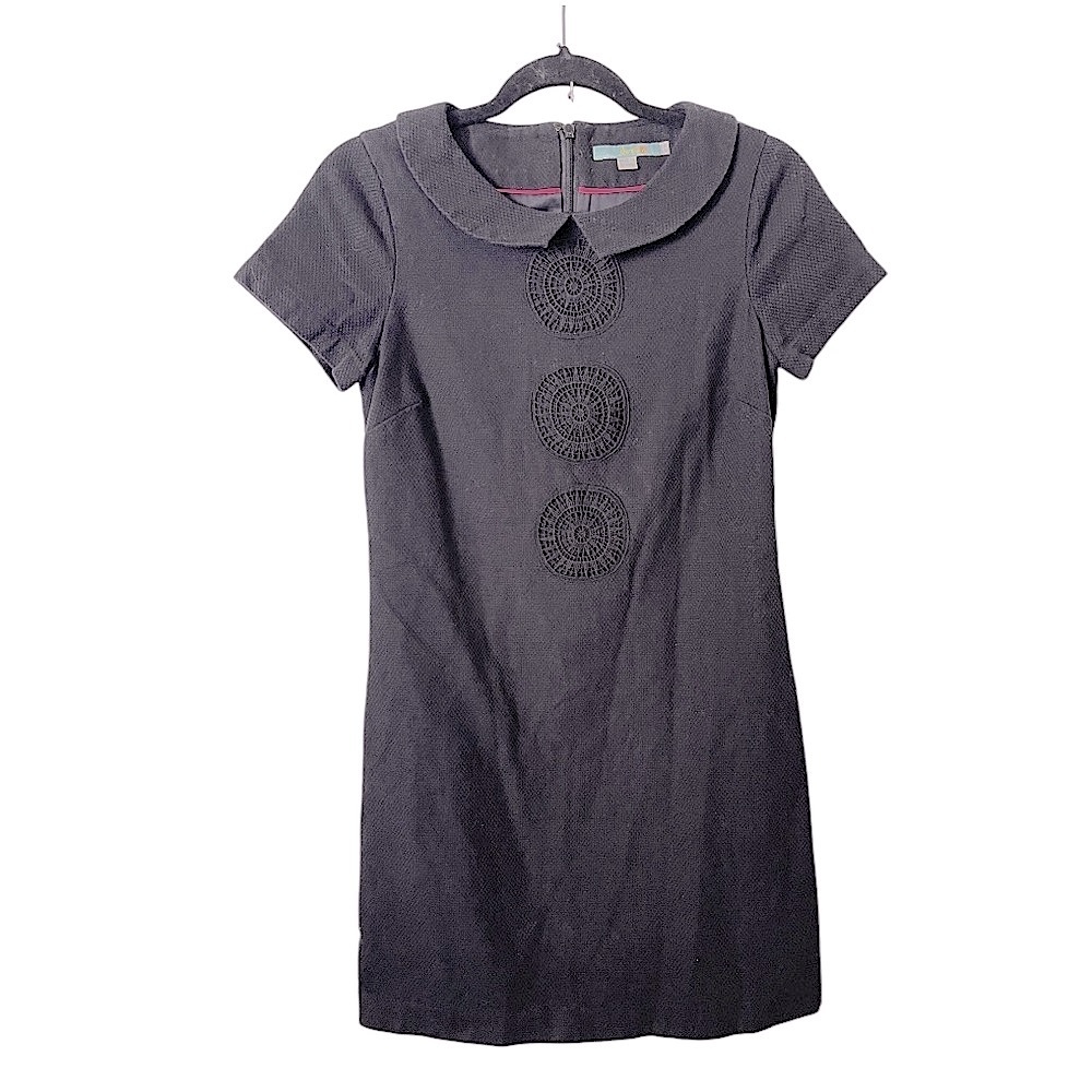 Boden Short Sleeve Dress Black Peter‎ Pan Collar 4